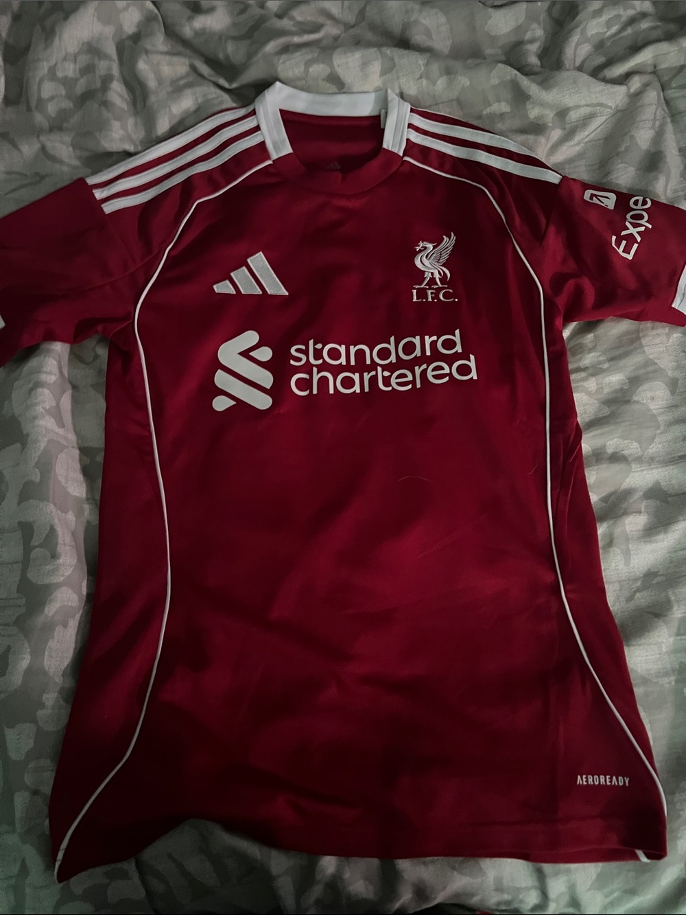 adidas Liverpool FC Red and White Men's Soccer Jersey